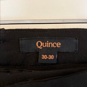 Quince Men’s Black Slim Dress Trousers. Pockets.